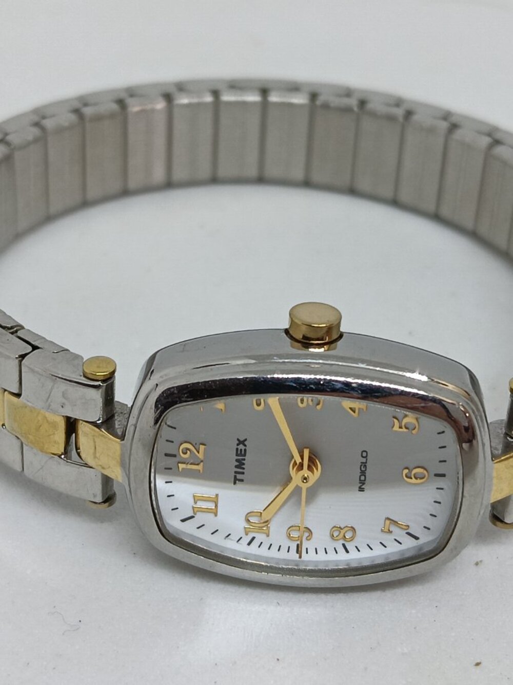 Timex T2M474 Women's 18mm x 24 mm Two Tone Flex Band Indiglo Watch NEW BATT - Picture 10 of 11